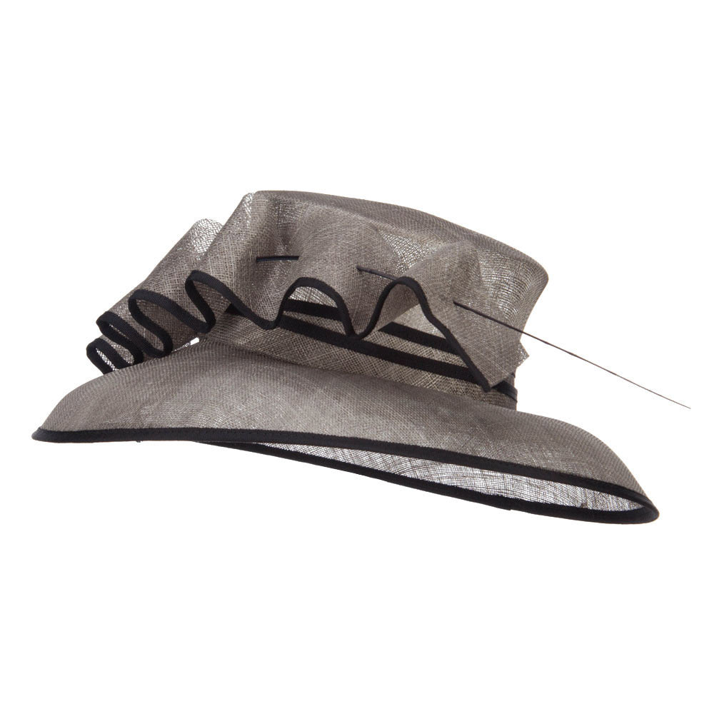 Quil Trimming Fashion Sinamay Hat - Taupe OSFM