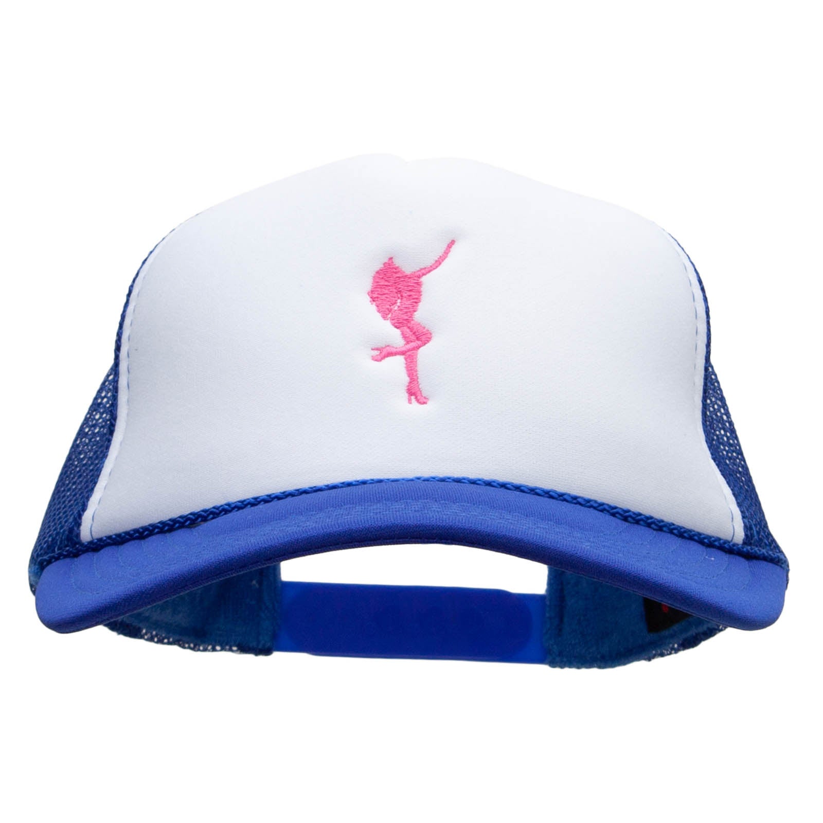 Girl Dancer Embroidered Foam Panel Mesh Snapback - Royal White OSFM