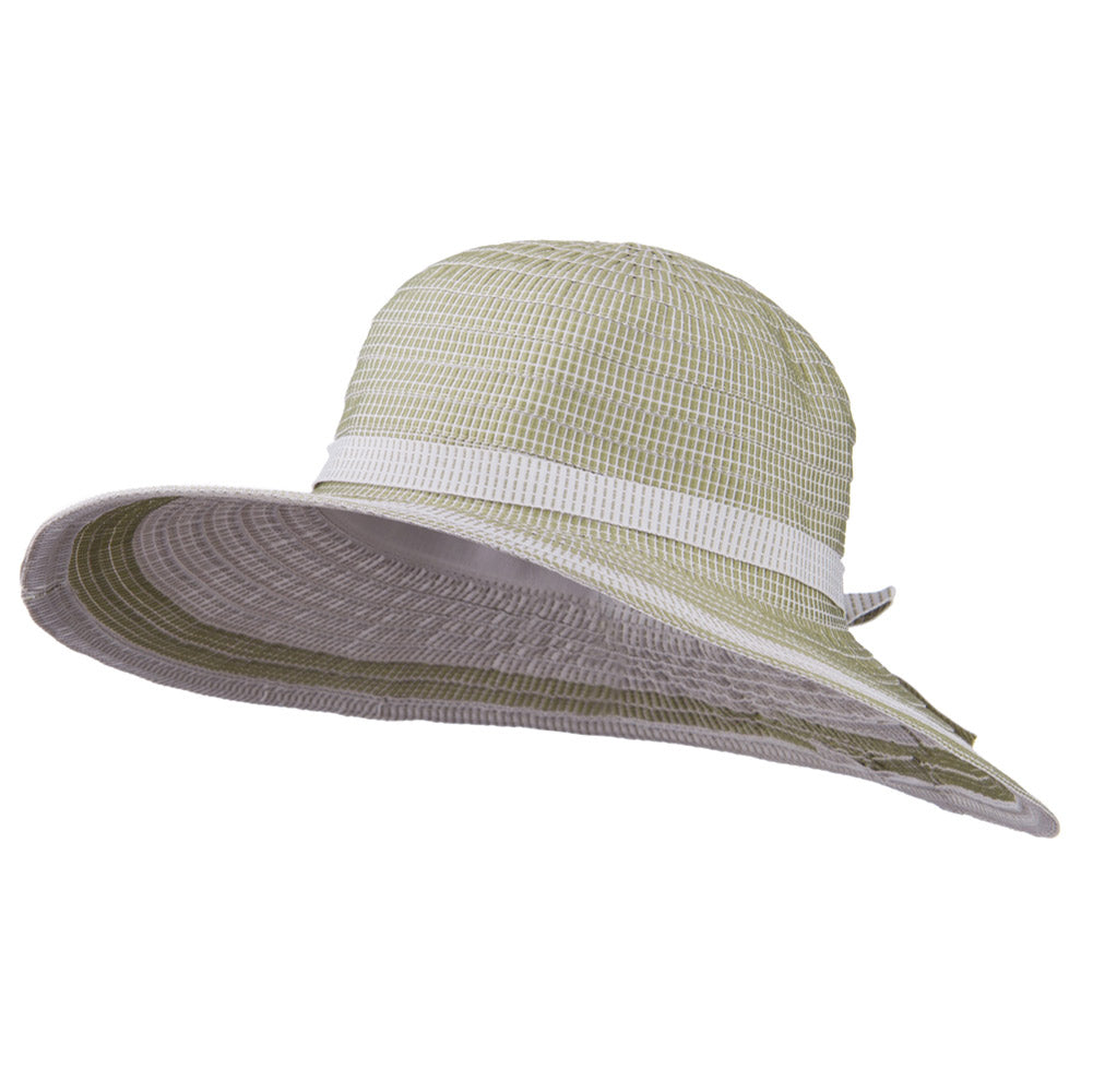 Ladies&#039; Ribbon Blend Flat Brim Hat - White Sage OSFM