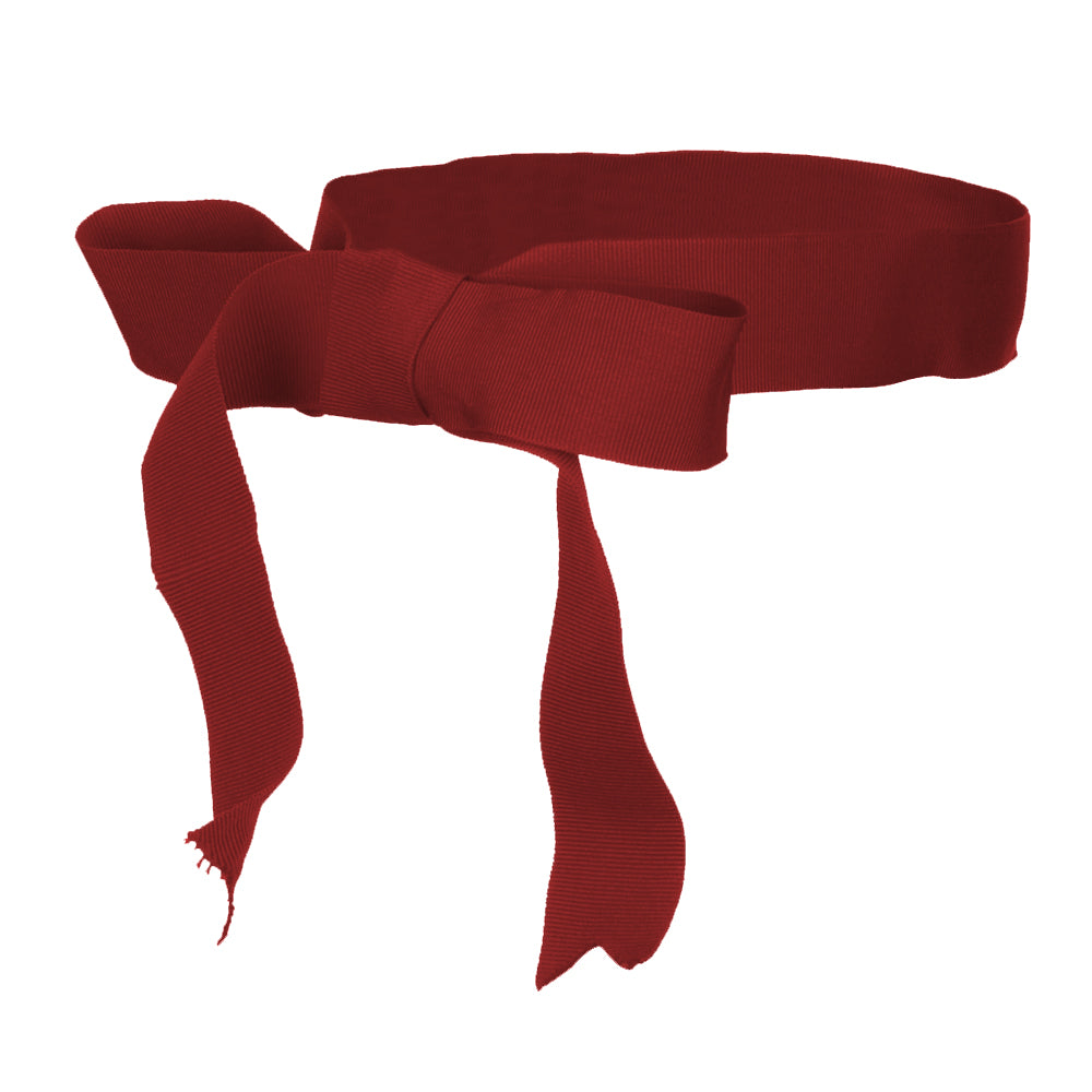 Ribbon Bow Hat Band - Red OSFM