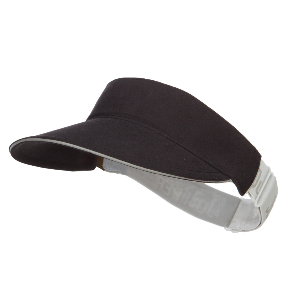 Microfiber Cool Dry Elastic Band Visor - Black OSFM