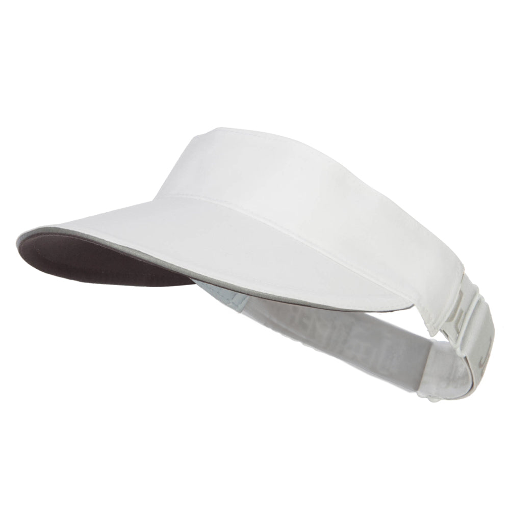 Microfiber Cool Dry Elastic Band Visor - White OSFM