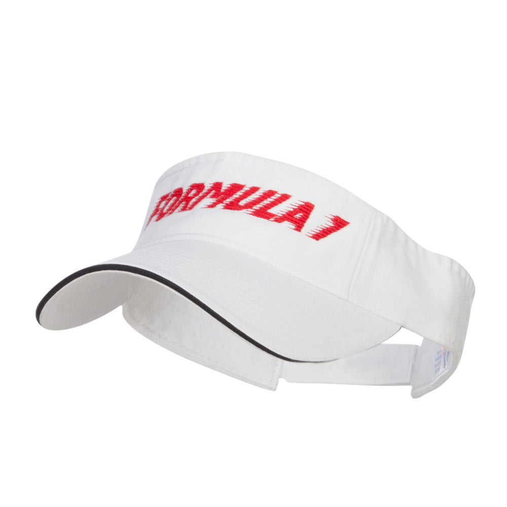 Racing Formula 1 Embroidered Sandwich Visor - Navy White OSFM