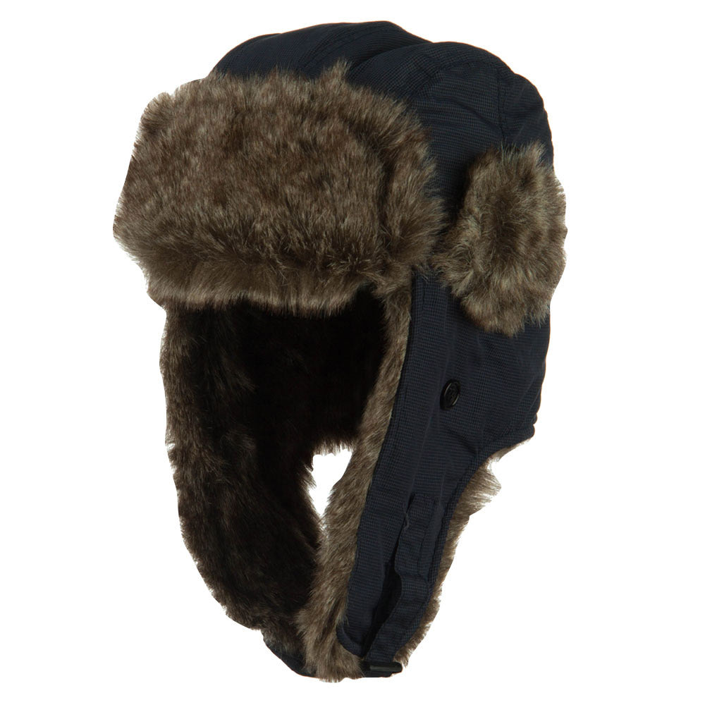 Boy&#039;s Ripstop Faux Fur Trooper Hat - Blue OSFM