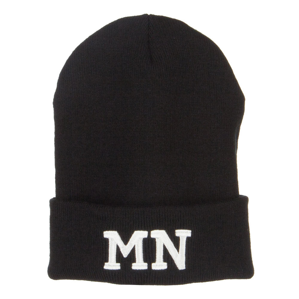 MN Minnesota State Embroidered Long Beanie - Black OSFM