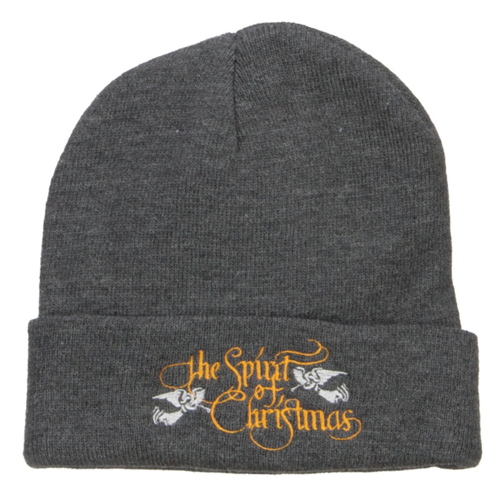 Spirit of Christmas Embroidered Long Beanie - Dk Grey OSFM