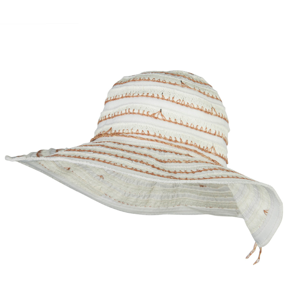 Women&#039;s Ribbon Paper Combo Hat - White OSFM