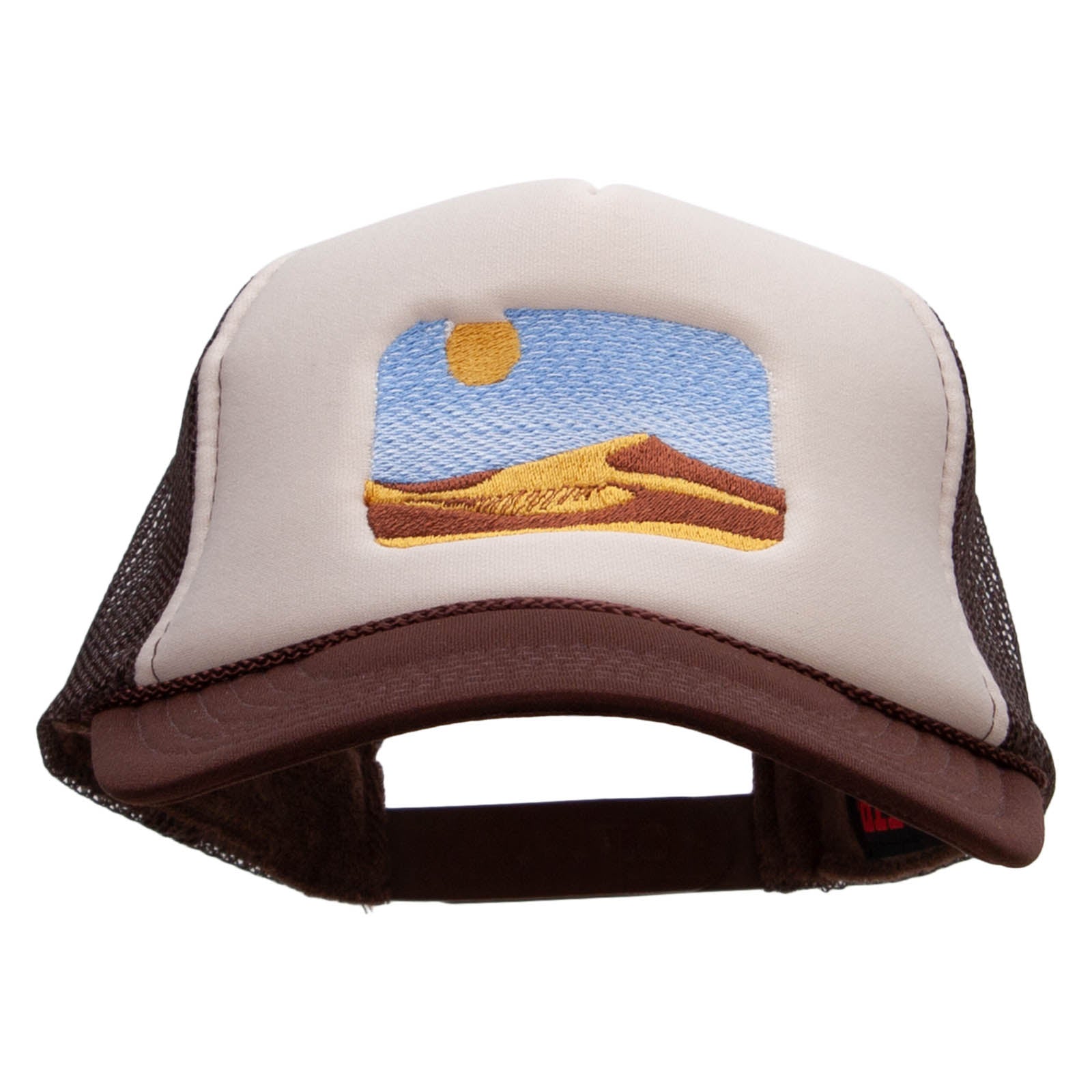 Sand Dune Embroidered Foam Panel Mesh Snapback - Brown Tan OSFM