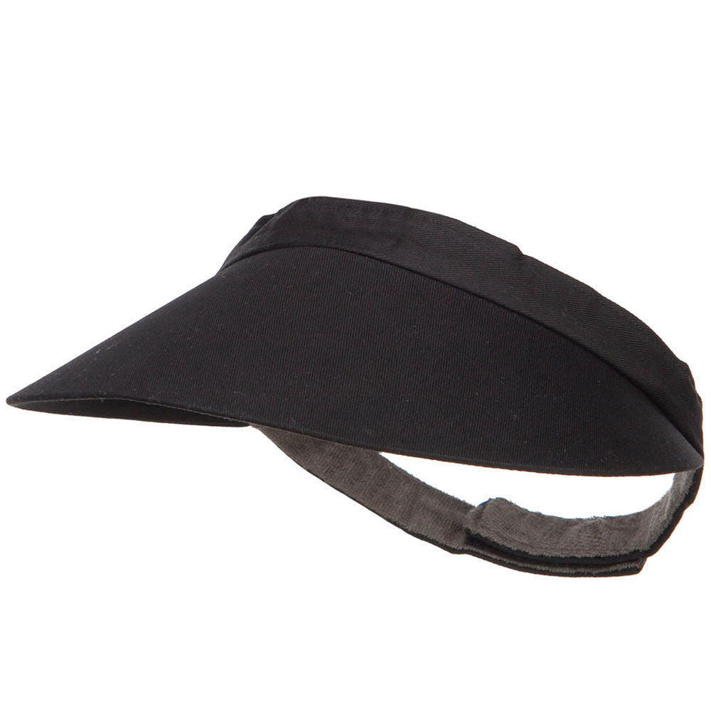 Cotton Twill Adjustable Visor - Black OSFM