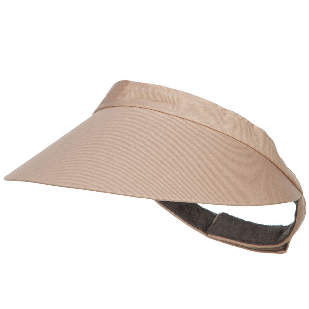 Cotton Twill Adjustable Visor - Khaki OSFM