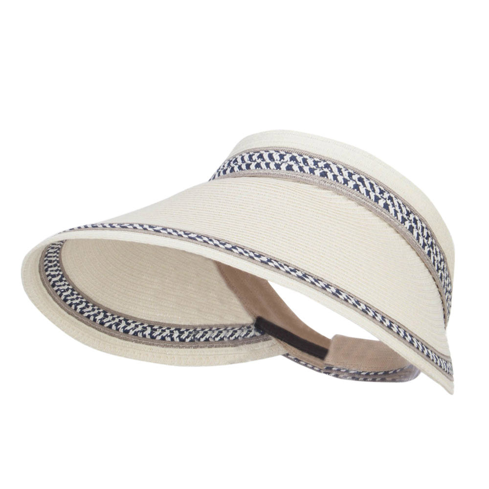 Paper Braid Roll Sun Visor - White OSFM