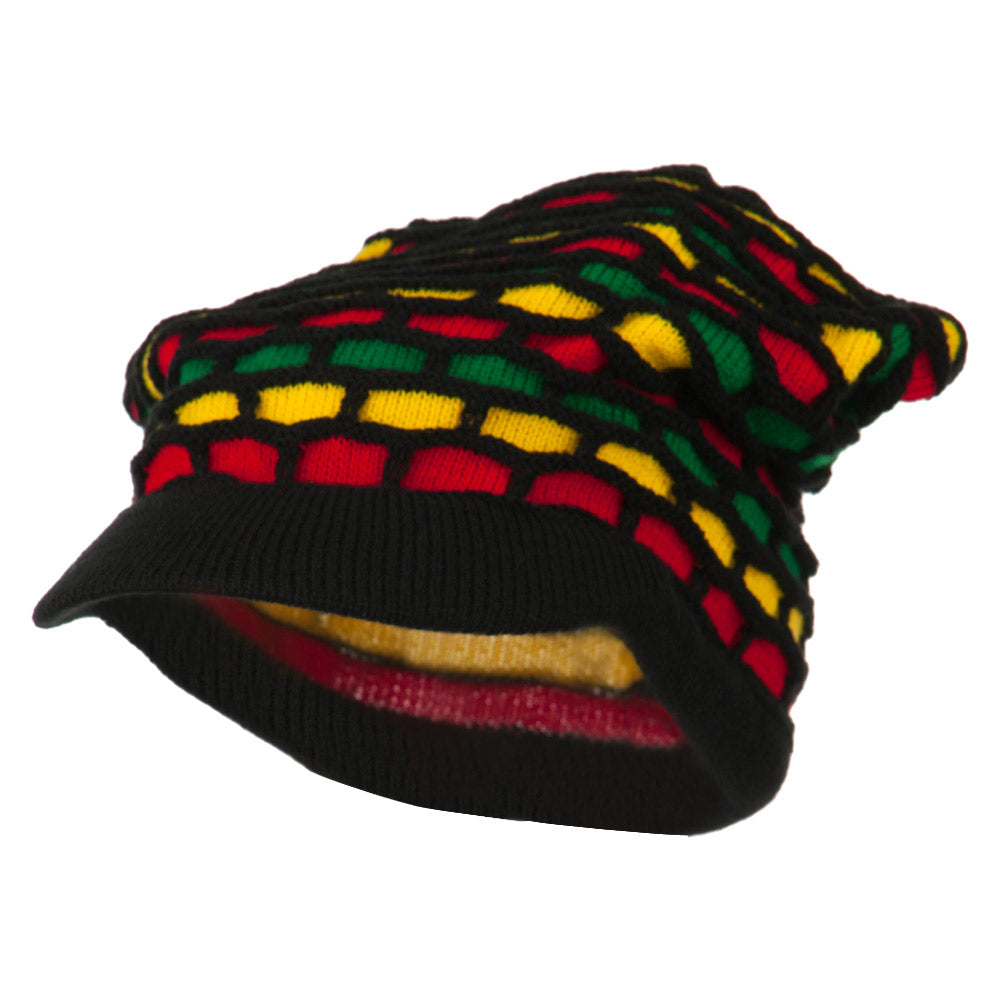 10 Inch Rasta Style Beanie Cap - Multi OSFM