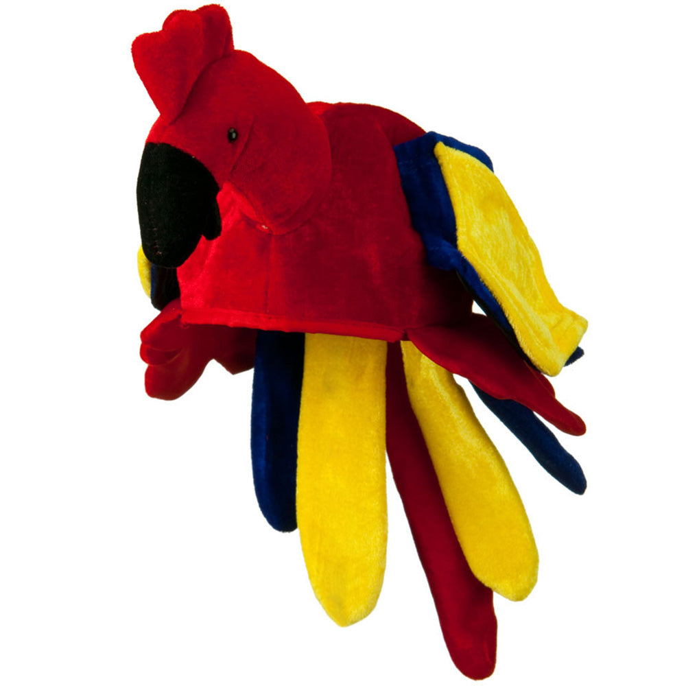 Red Blue Velvet Birds Hat - Red Blue OSFM