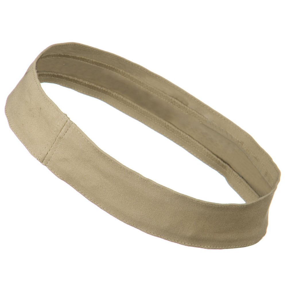 Cotton Twill Stretchable Hat Band - Khaki OSFM