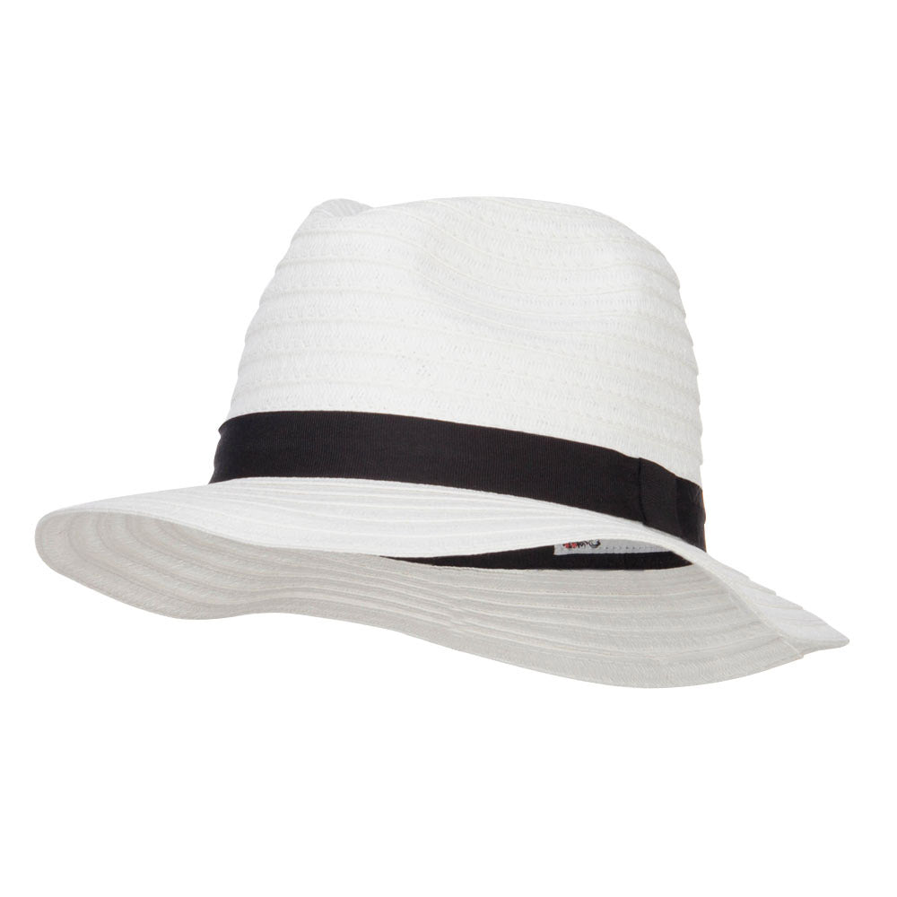 Solid Paper Braid Panama Hat - White OSFM