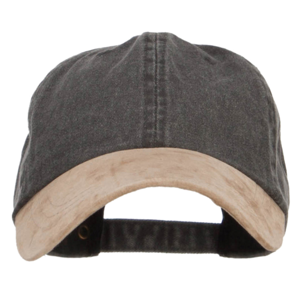 Suede Bill Washed Pigment Dyed Cap - Black Tan OSFM