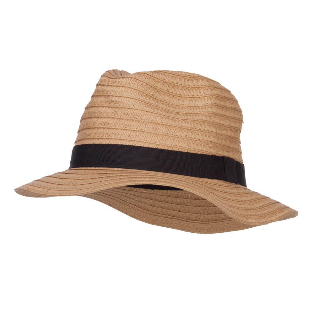 Solid Paper Braid Panama Hat - Tan OSFM