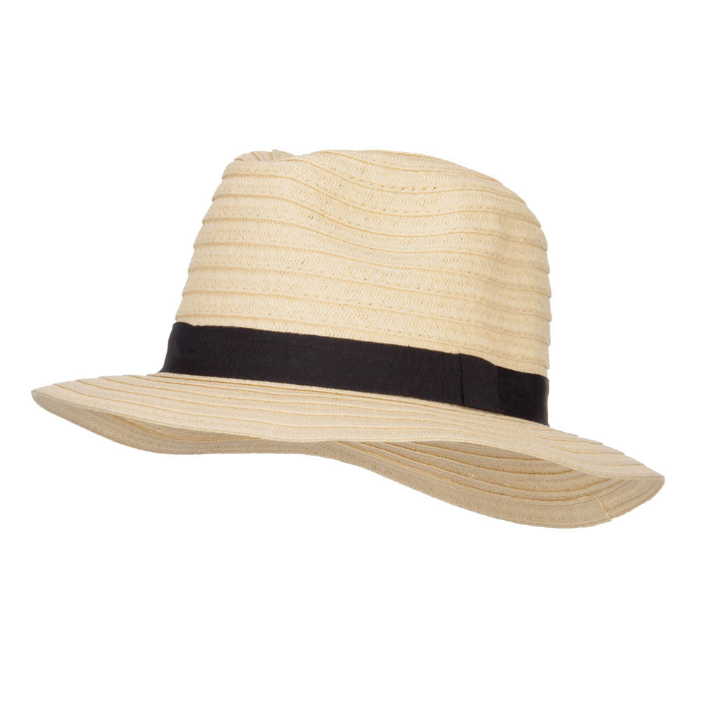 Solid Paper Braid Panama Hat - Natural OSFM