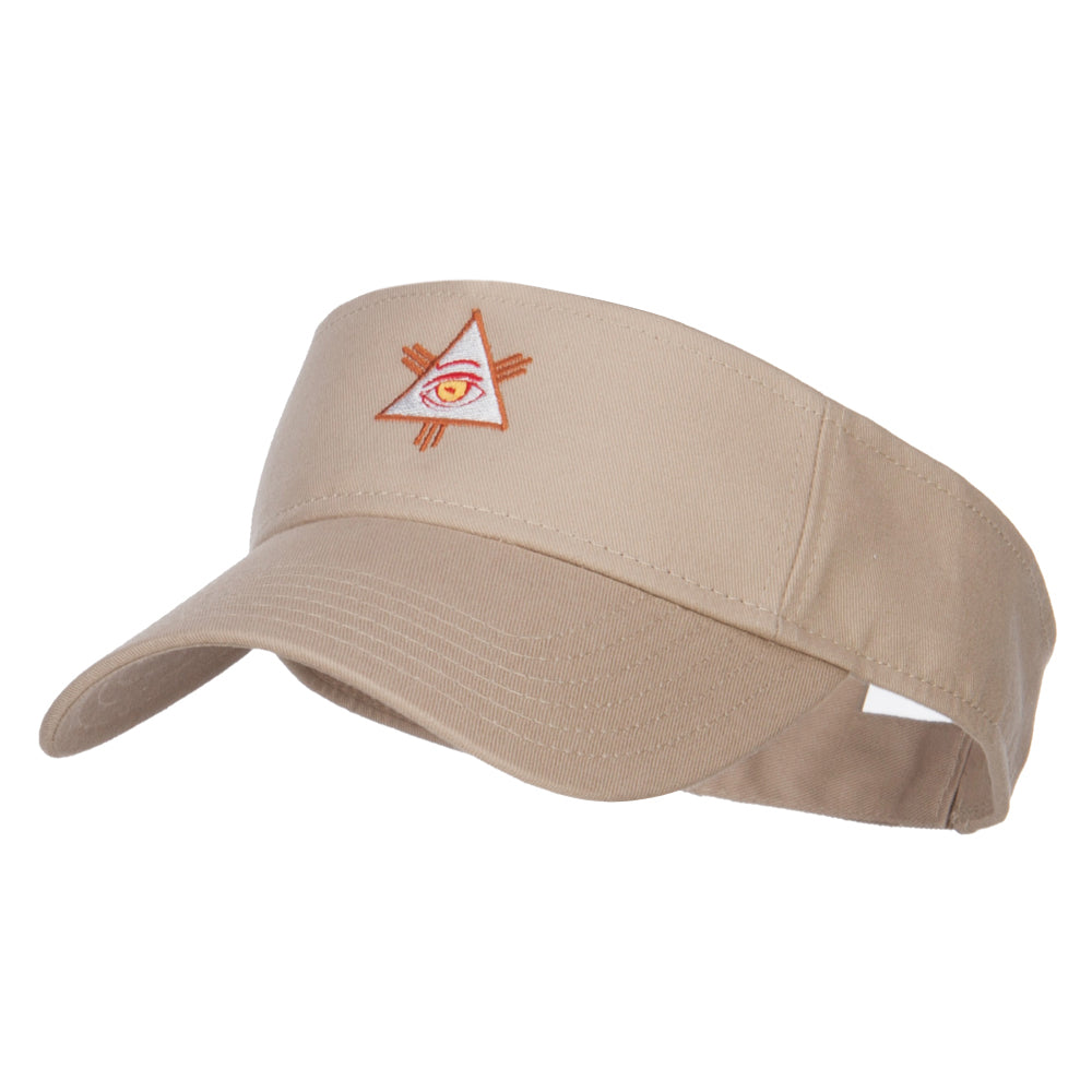 All Seeing Eye Embroidered Sun Visor - Khaki OSFM