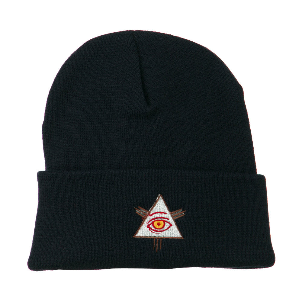 All Seeing Eye Embroidered Beanie - Navy OSFM