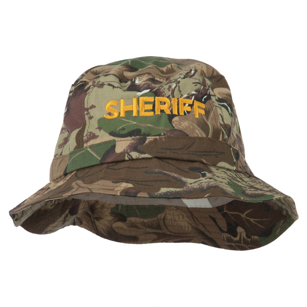 Sheriff Embroidered Pigment Dyed Bucket Hat - Camo OSFM