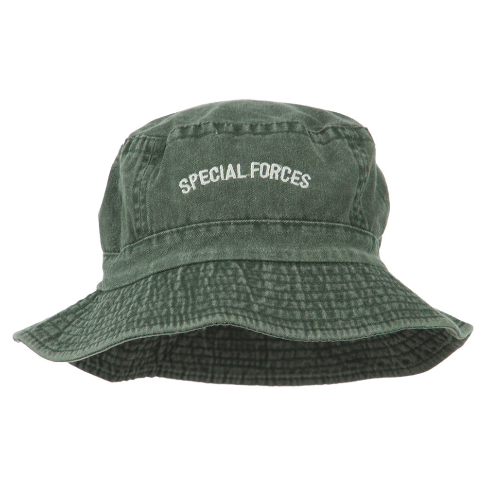 Special Forces Embroidered Bucket Hat - Green OSFM