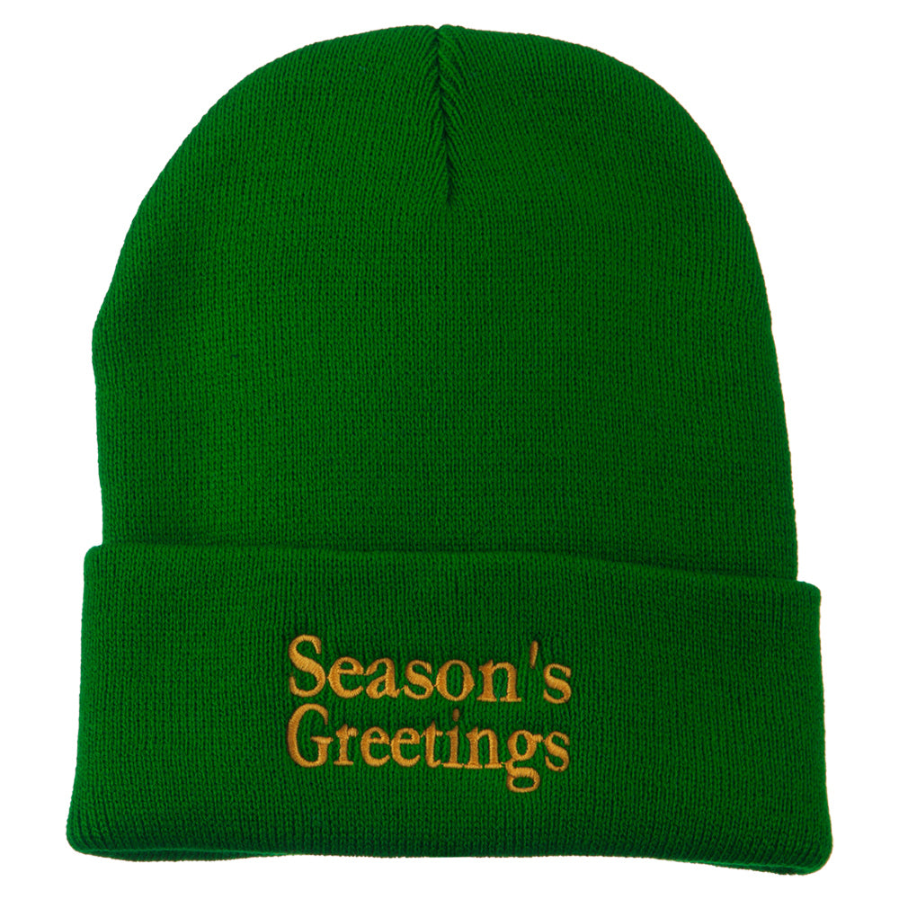 Season&#039;s Greetings Embroidered Long Beanie - Kelly OSFM
