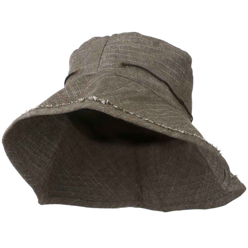 Women&#039;s Stitching Sewn Bucket Hat - Brown OSFM