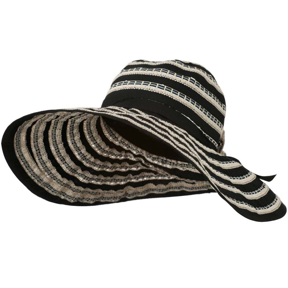 Women&#039;s Hat with Stitching And Loop Detail - Black OSFM