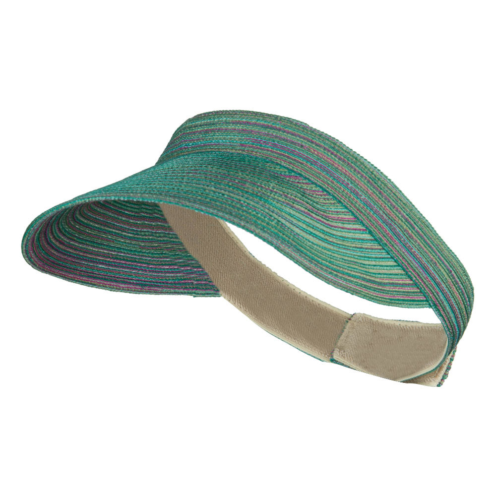 UPF 40+ Multi Colored Poly Braid Sun Visor - Green OSFM