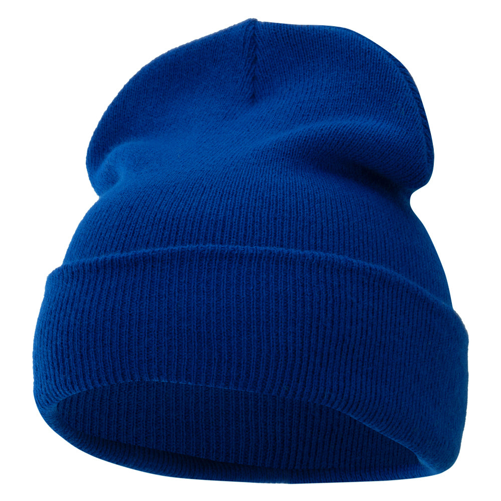 12 Inch Solid Long Beanie Made in USA - Royal OSFM