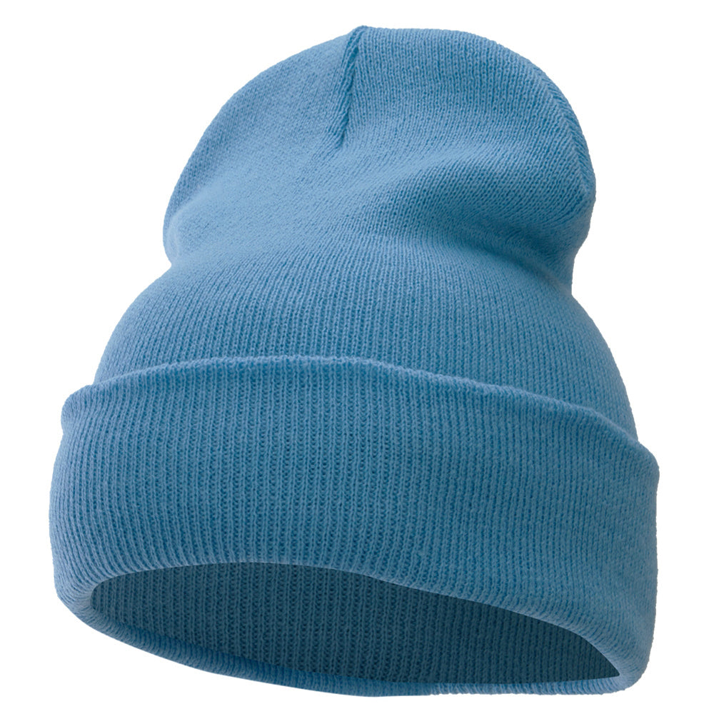 12 Inch Solid Long Beanie Made in USA - Sky OSFM