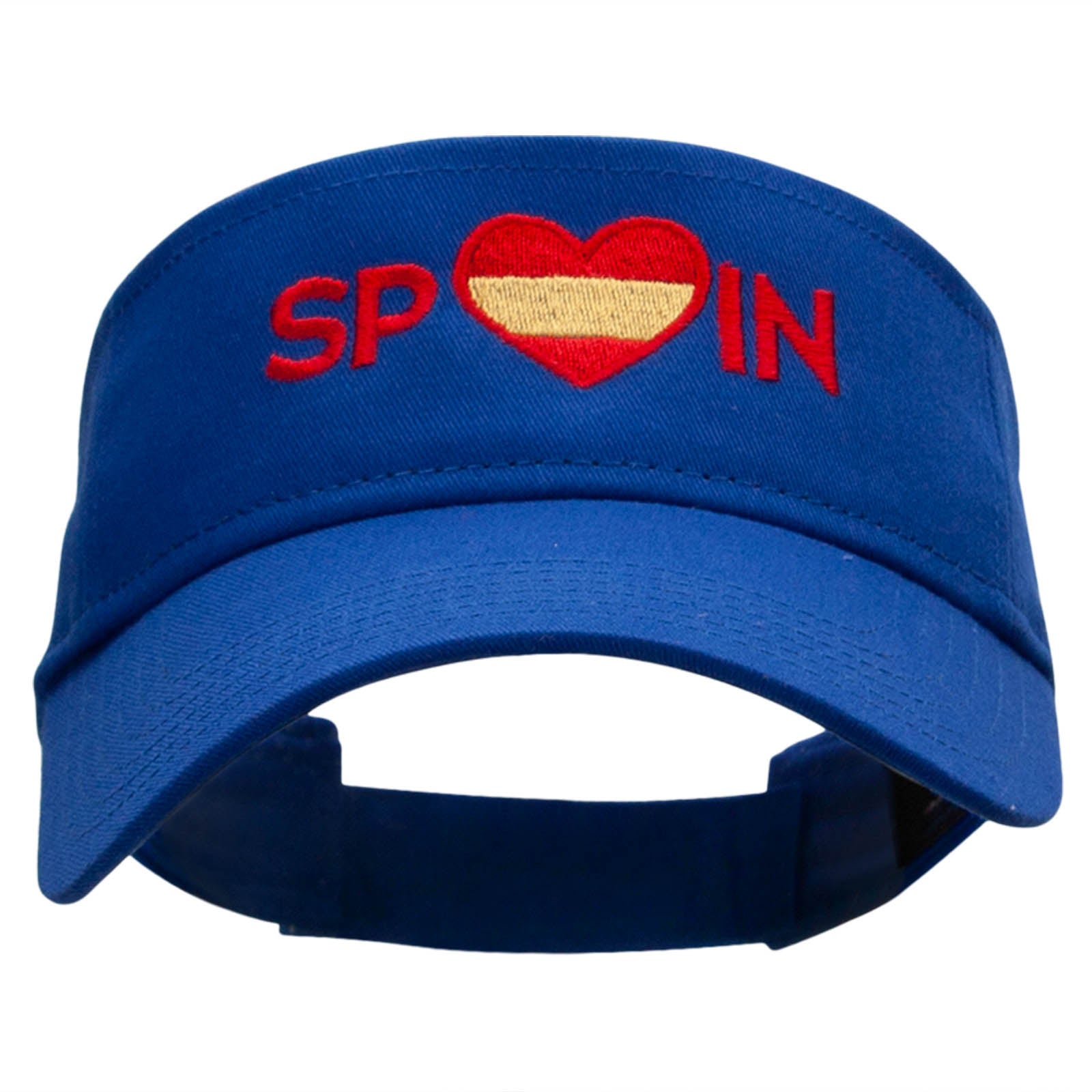 Spain Love Embroidered Cotton Twill Sun Visor - Royal OSFM