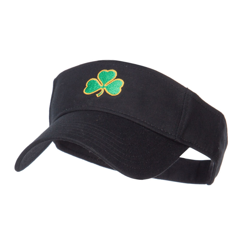 Shamrock Embroidered Sun Visor - Black OSFM