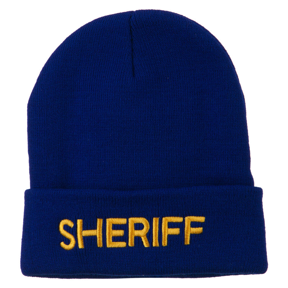 Sheriff Military Embroidered Long Cuff Beanie - Royal OSFM