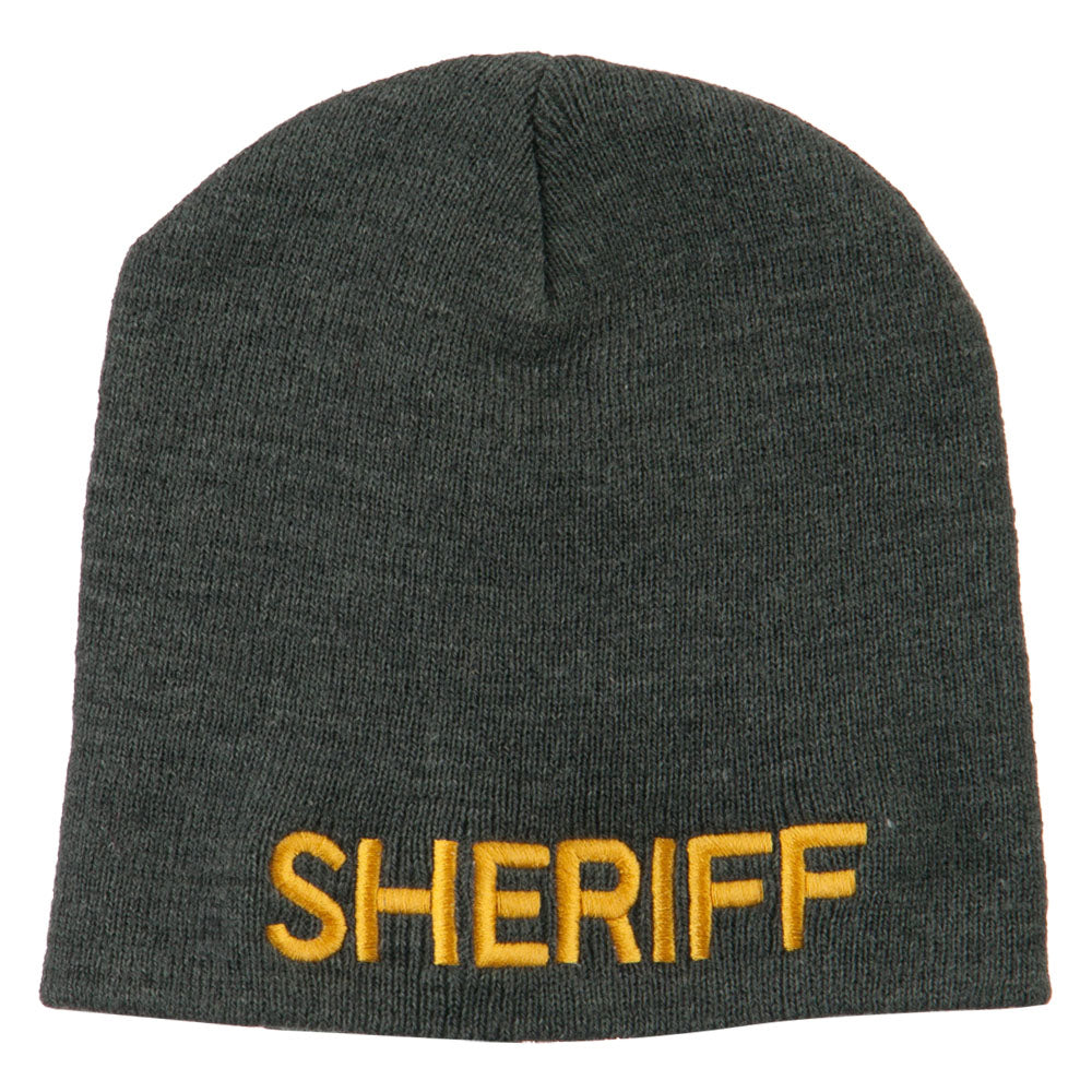 Sheriff Military Embroidered Beanie - Grey OSFM