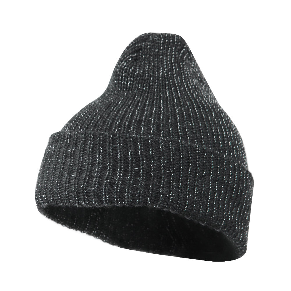 Sparkle Knitted Cuff Beanie - Charcoal OSFM