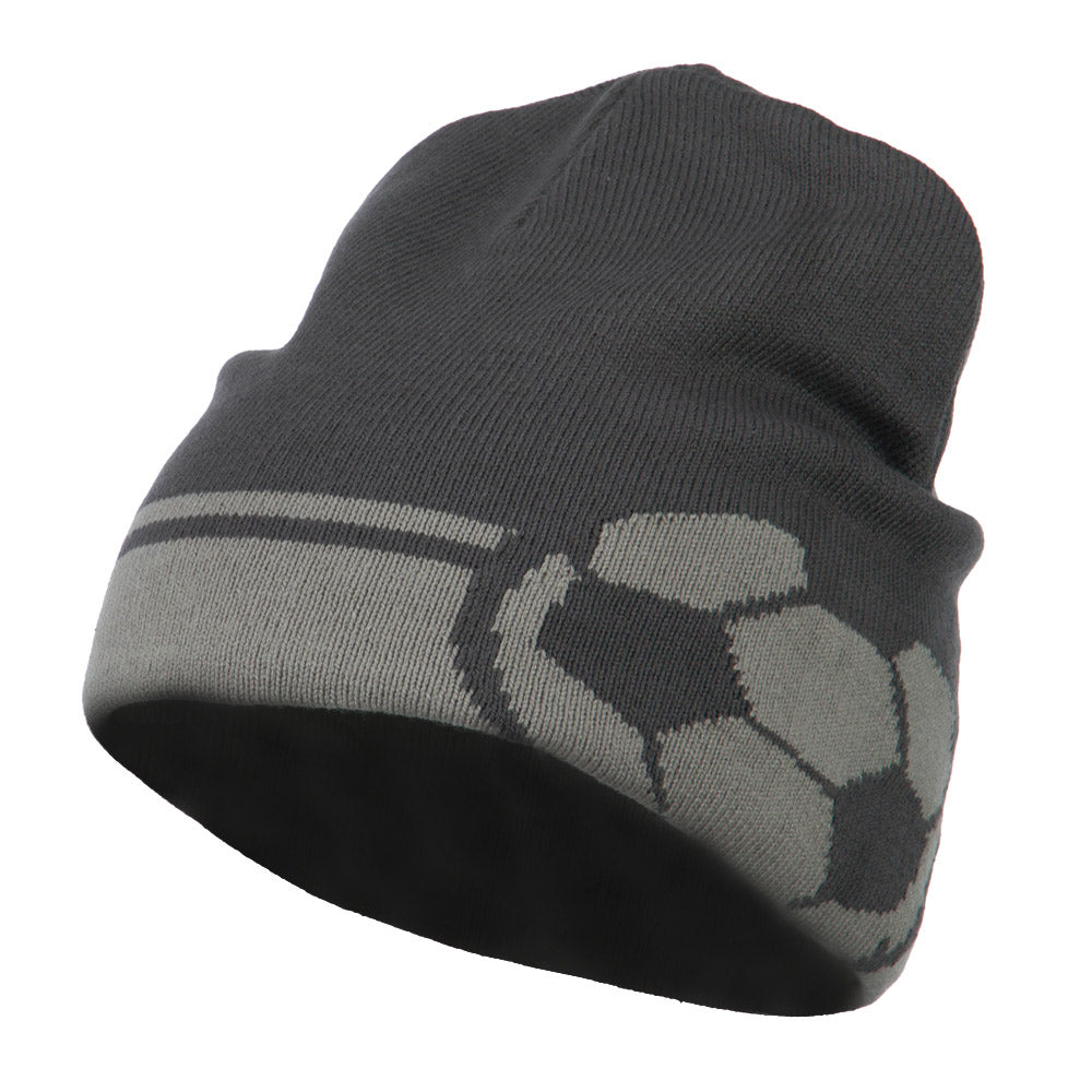 Sports Theme Designed Short Beanie - Soccer OSFM