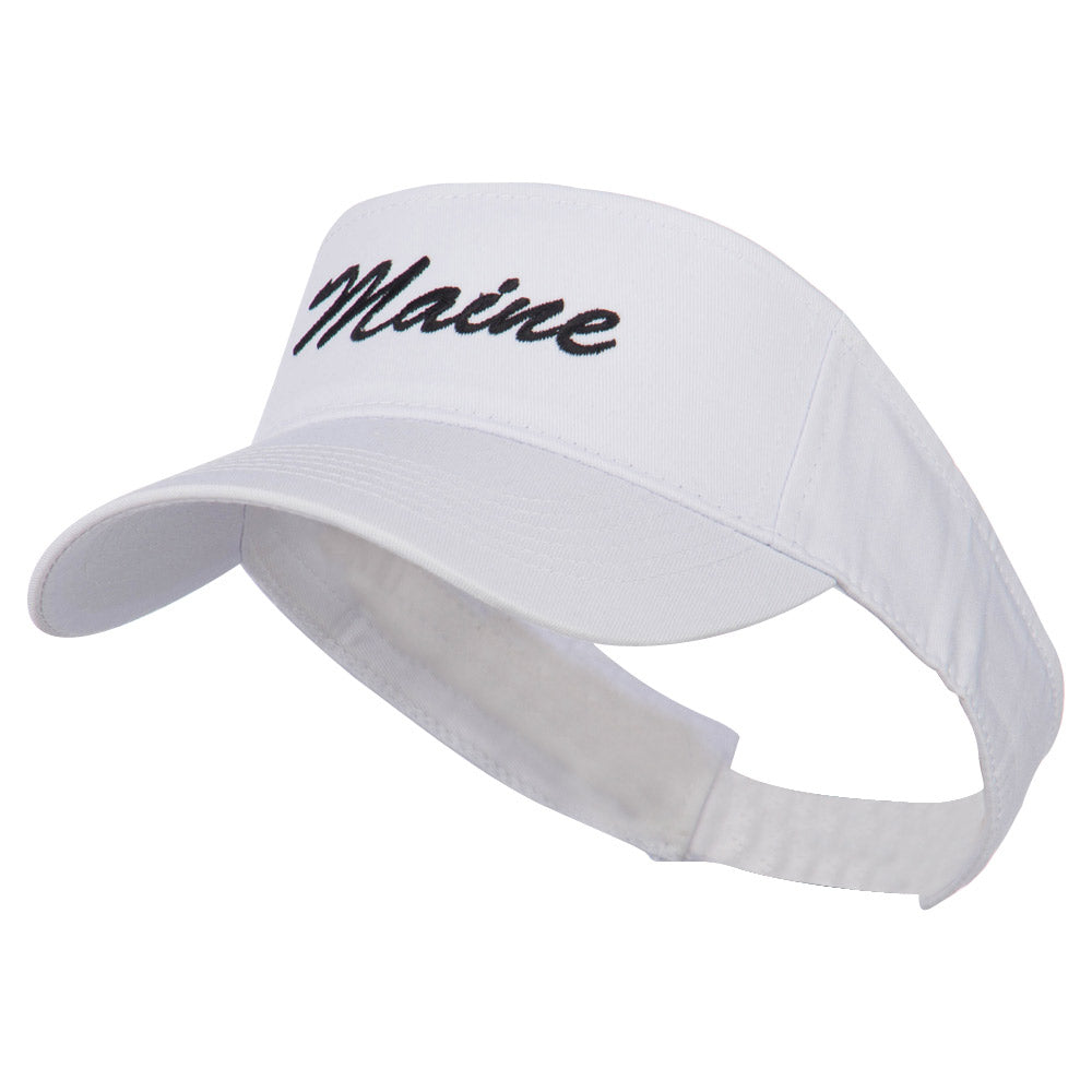 Maine State Embroidered Sun Visor - White OSFM