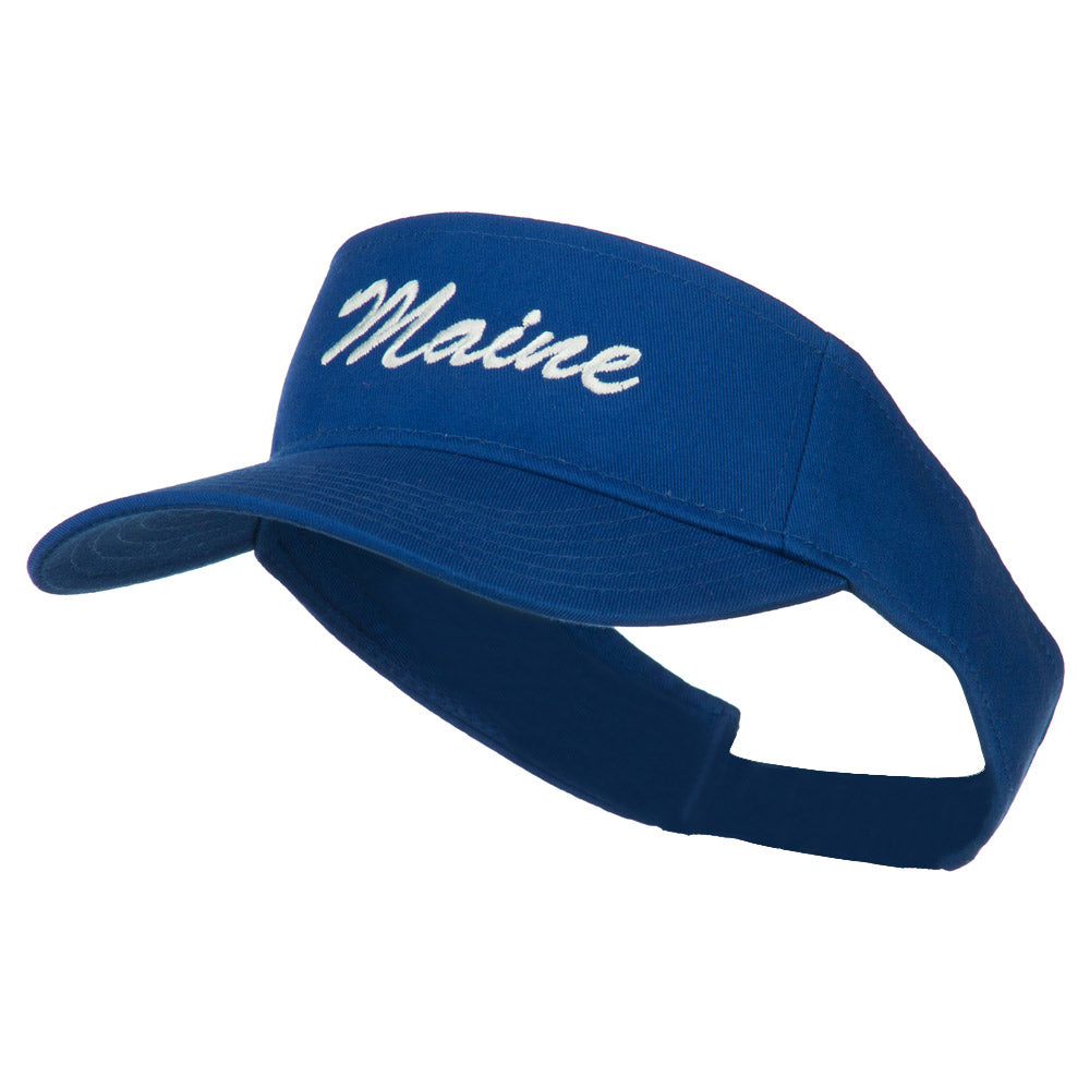 Maine State Embroidered Sun Visor - Royal OSFM