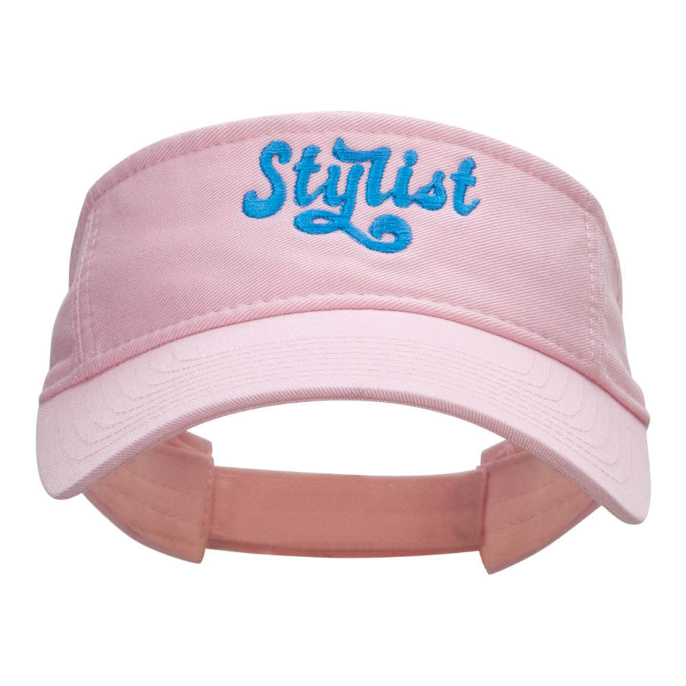 The Stylist Embroidered Cotton Twill Visor - Light Pink OSFM