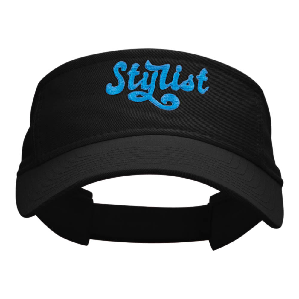 The Stylist Embroidered Cotton Twill Visor - Black OSFM