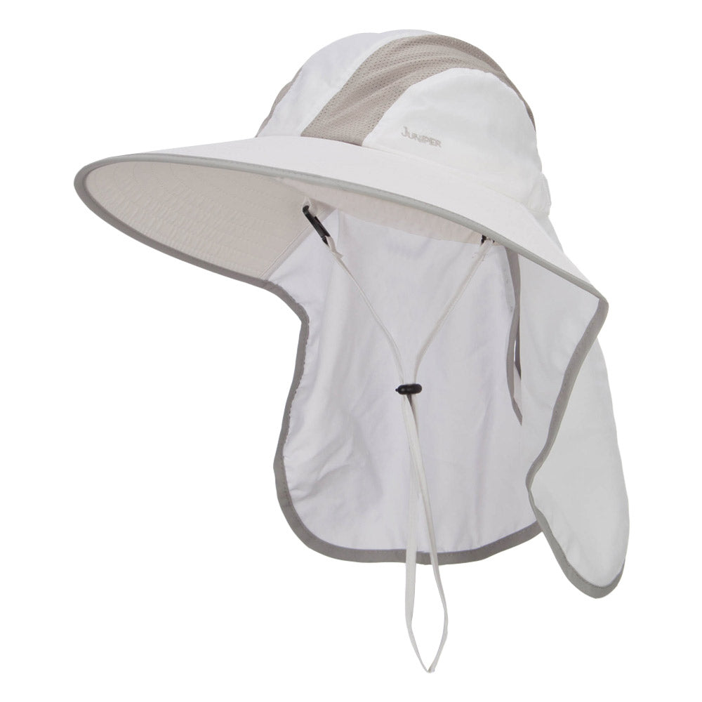 Talson UV Large Bill Flap Hat - White OSFM