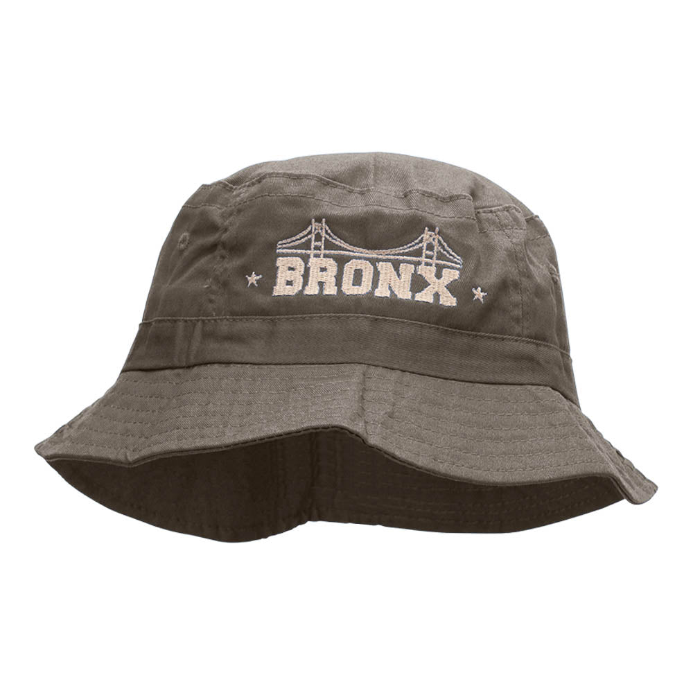 The Bronx Embroidered Bucket Hat - Charcoal OSFM