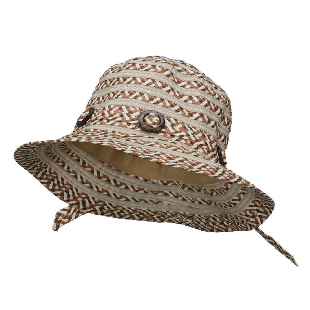 Women&#039;s Toyo Braid Buckle Bucket Hat - Tan OSFM