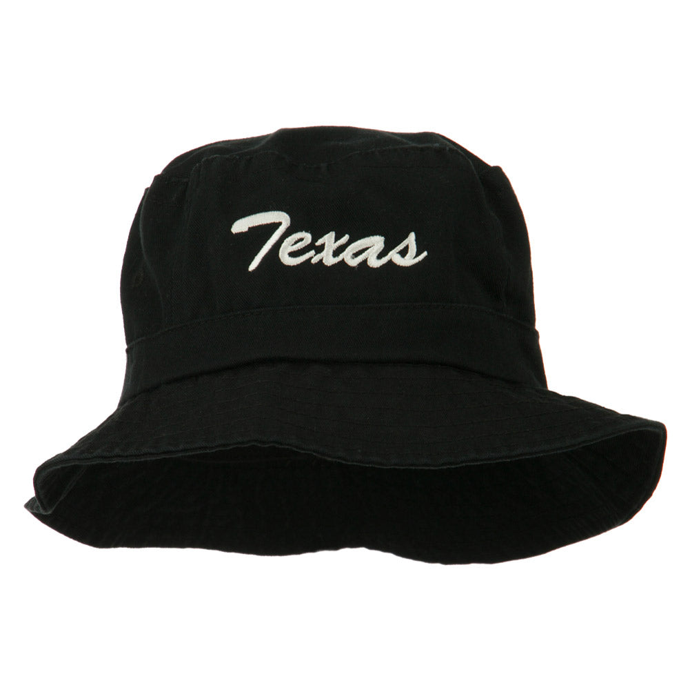 Texas Embroidered Pigment Dyed Bucket Hat - Black OSFM