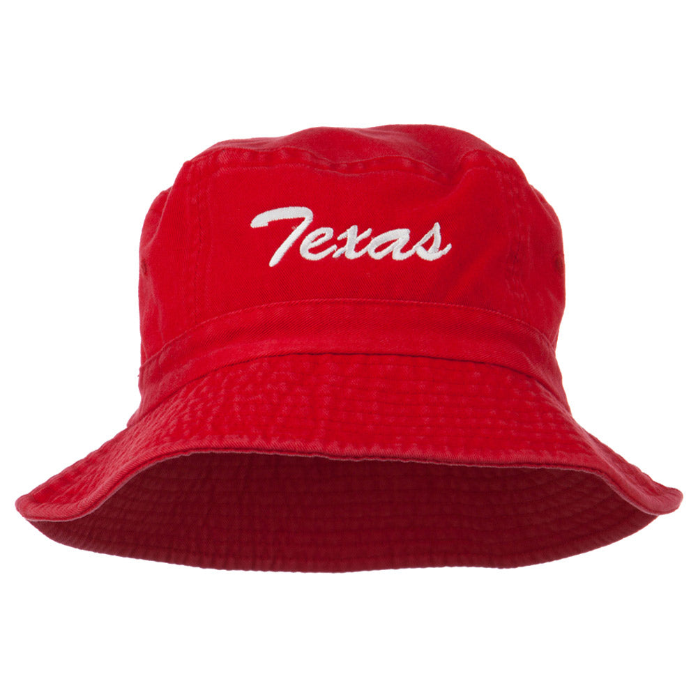 Texas Embroidered Pigment Dyed Bucket Hat - Red OSFM