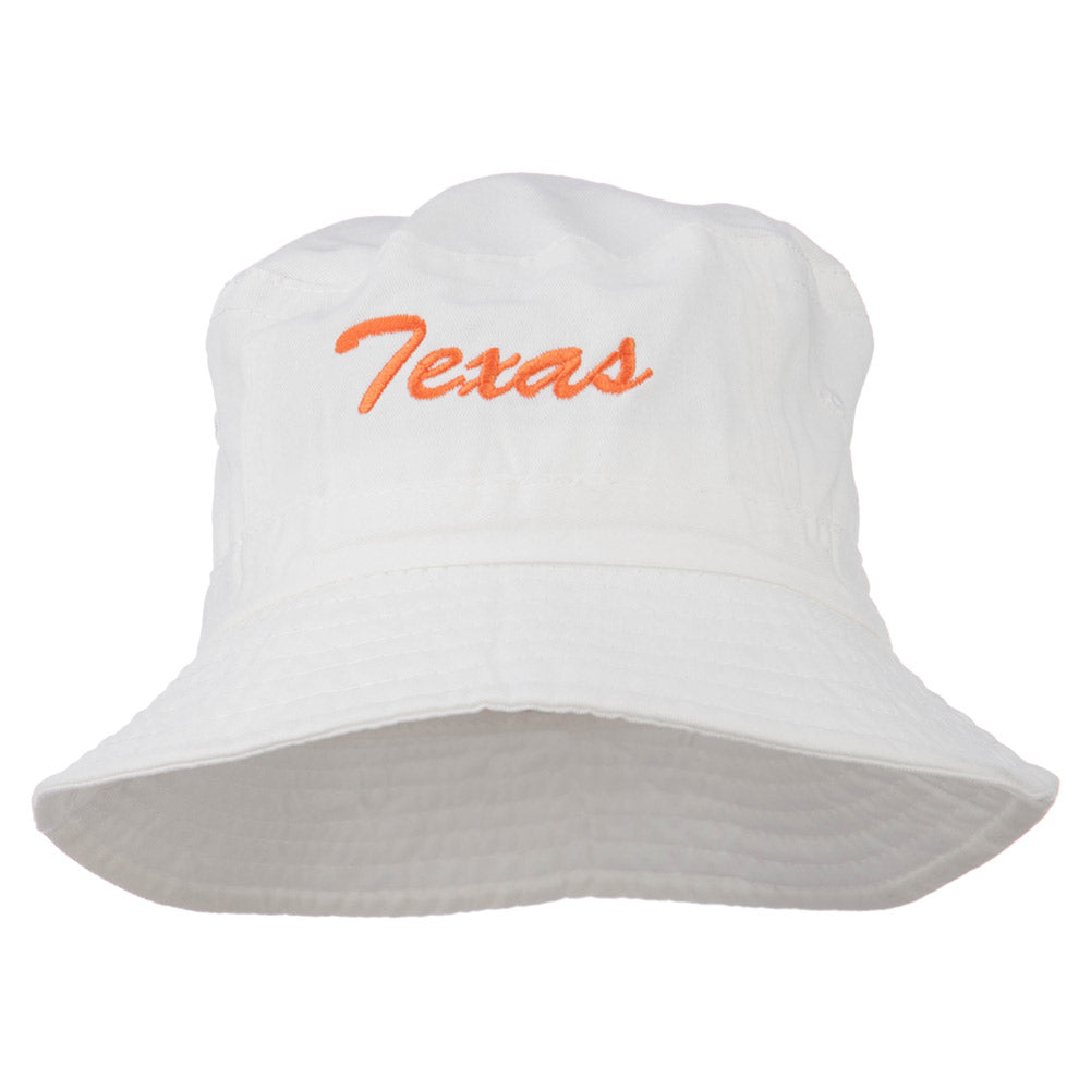 Texas Embroidered Pigment Dyed Bucket Hat - White OSFM