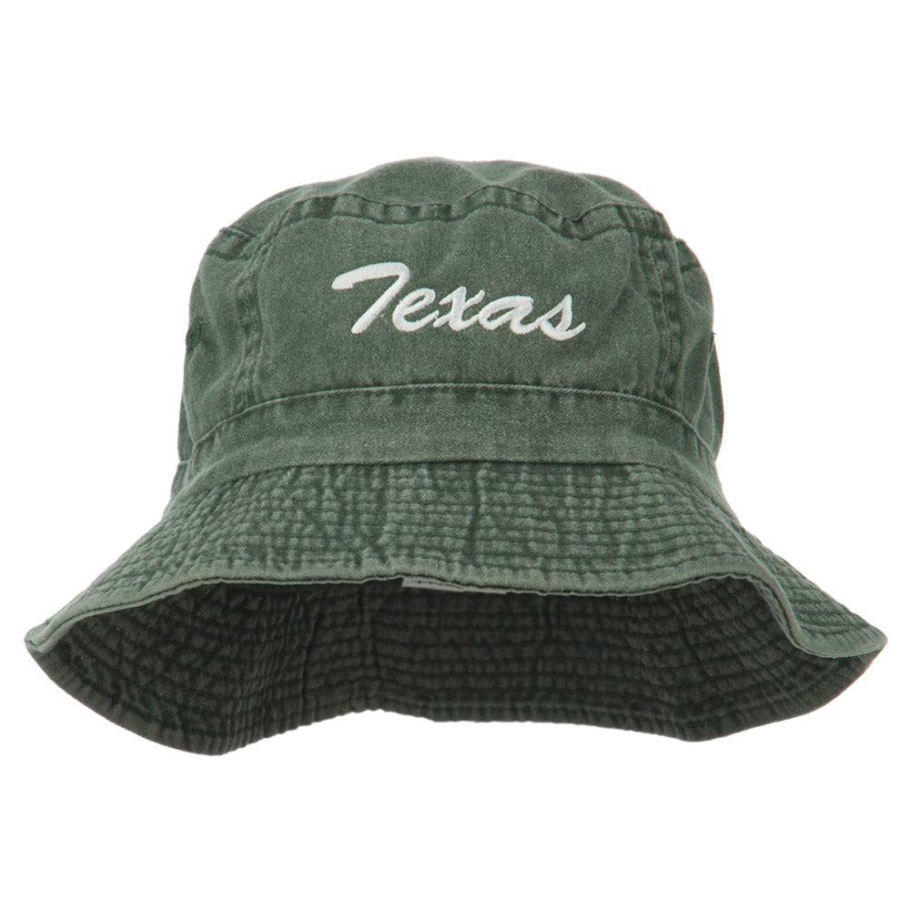 Texas Embroidered Pigment Dyed Bucket Hat - Green OSFM