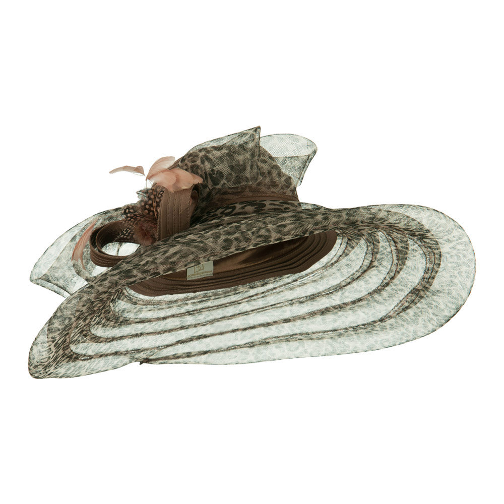 Taffeta Braid Horse Hair Organza Hat - Taupe OSFM